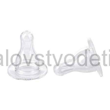 Canpol babies Silikónový univerzálny cumlík Krížový pre fľašu s úzkym hrdlom 2 ks