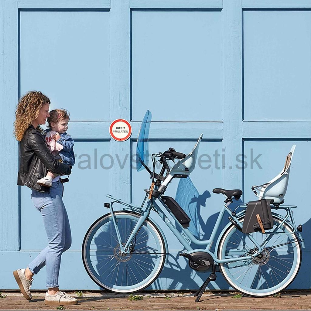 Predná sedačka na bicykel s adaptérom nosnosť 15kg, ČIERNA s hnedou