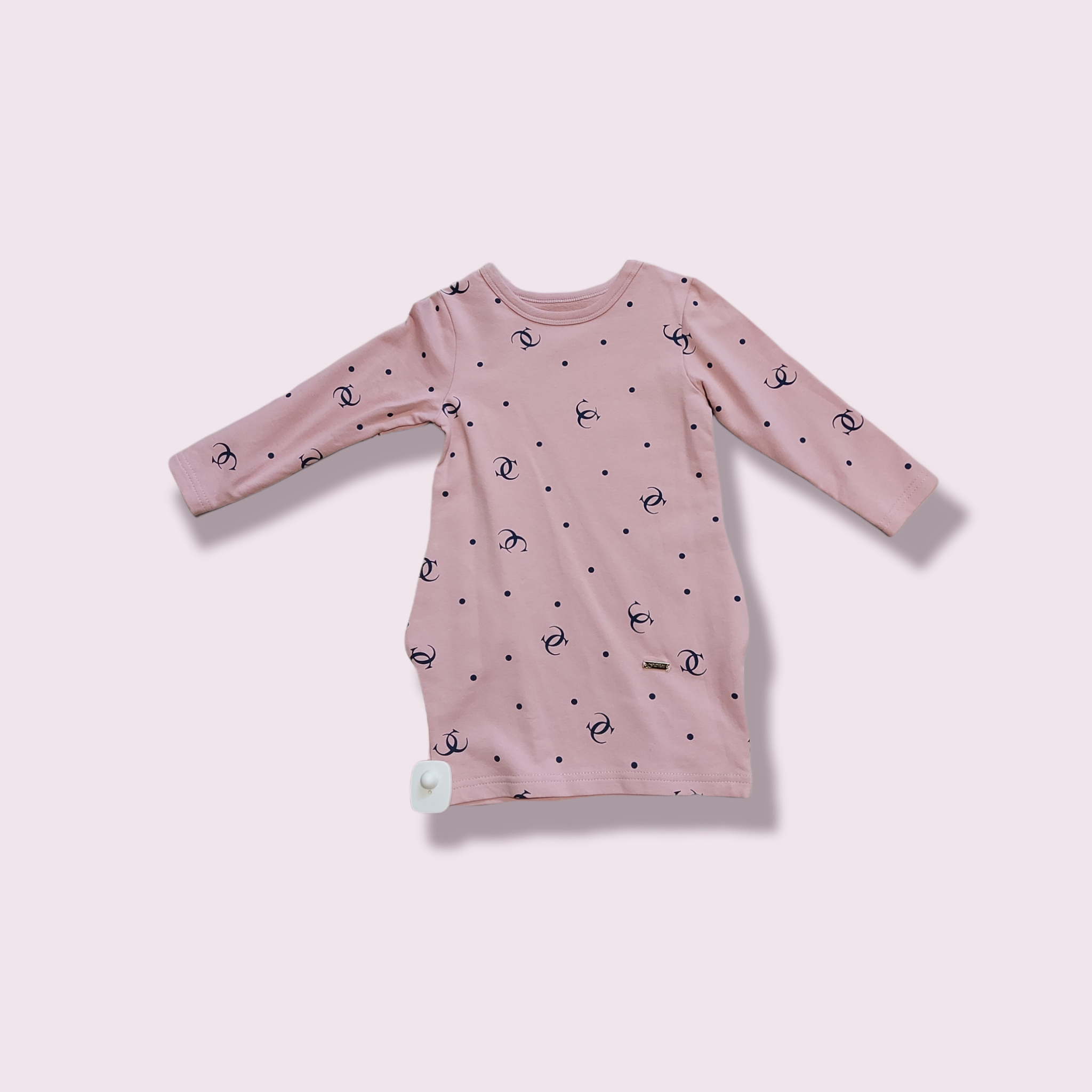 Ružová tunika / šaty s vreckami 122