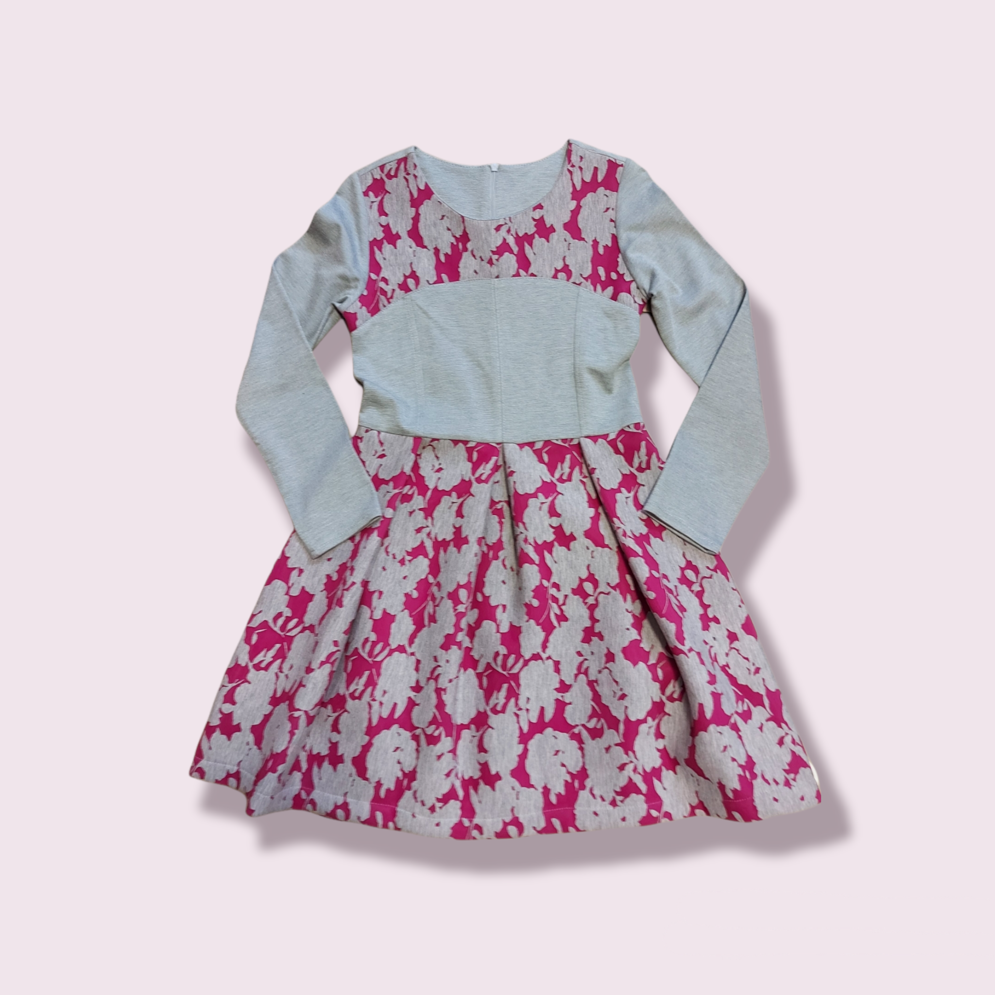 Sivo-bordové šaty 122, 146, 152