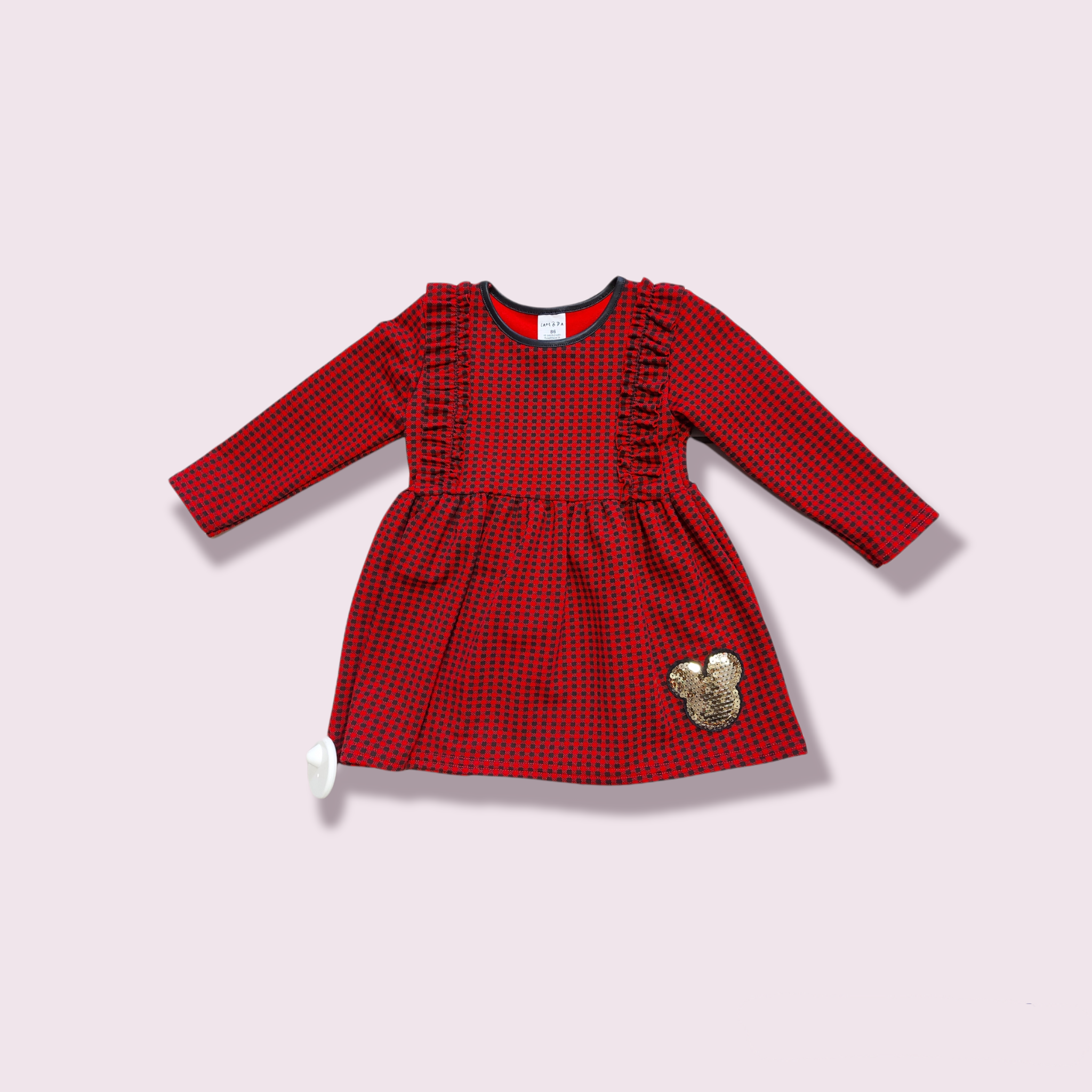 Červené minnie šaty 86, 98