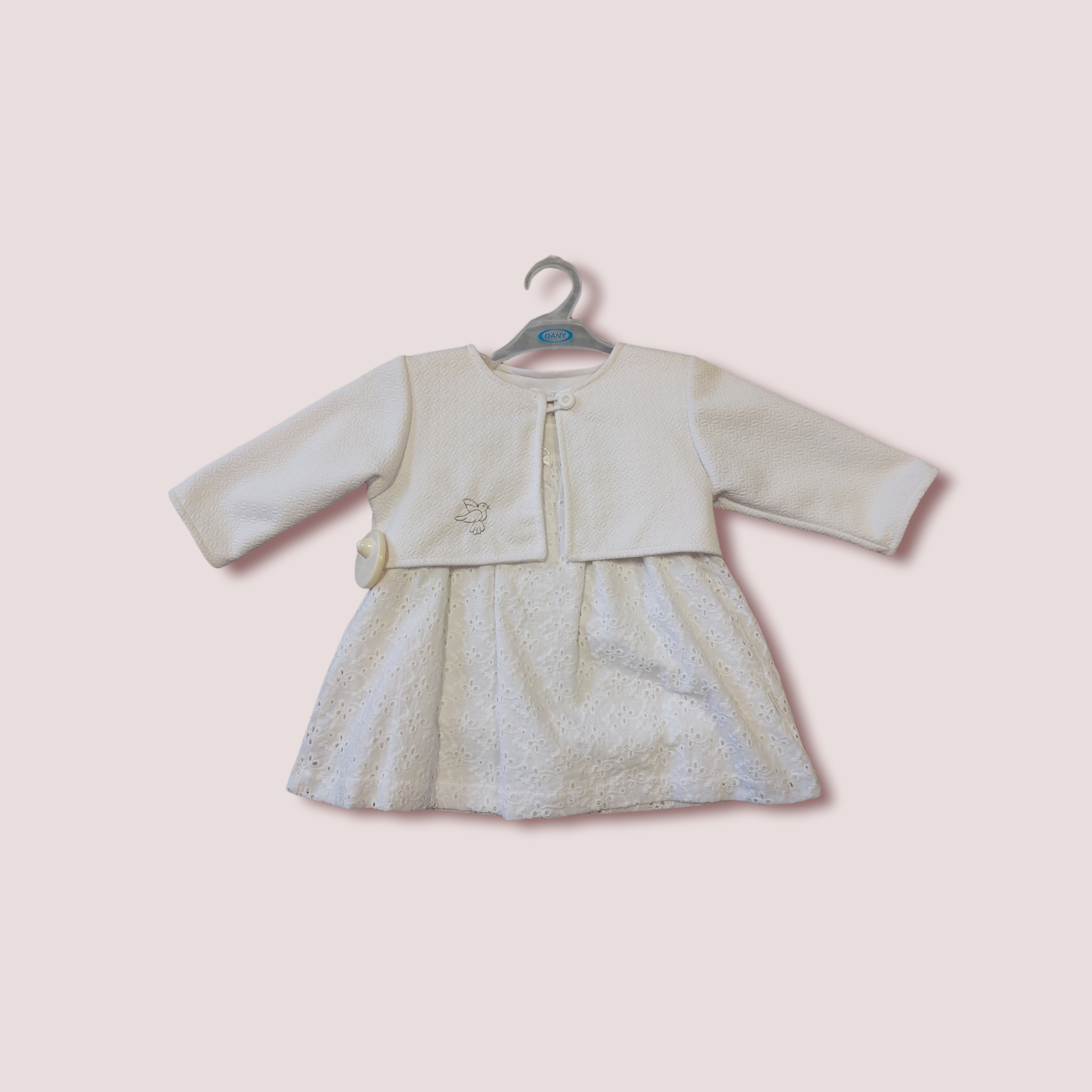 Biele vzorované šaty s bolerkom veľ. 74