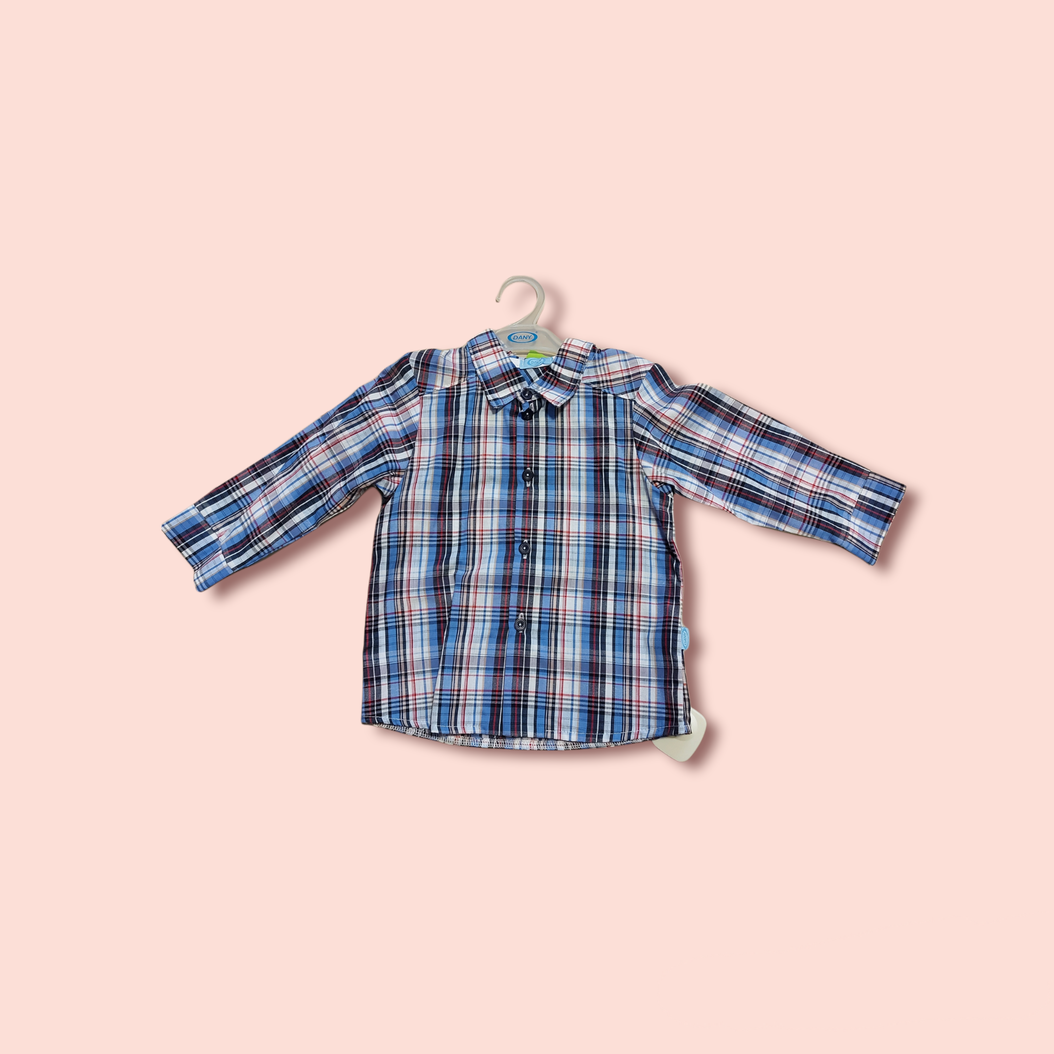 Chlapčenská košeľa káro modrá veľ. 86, 92, 98, 104