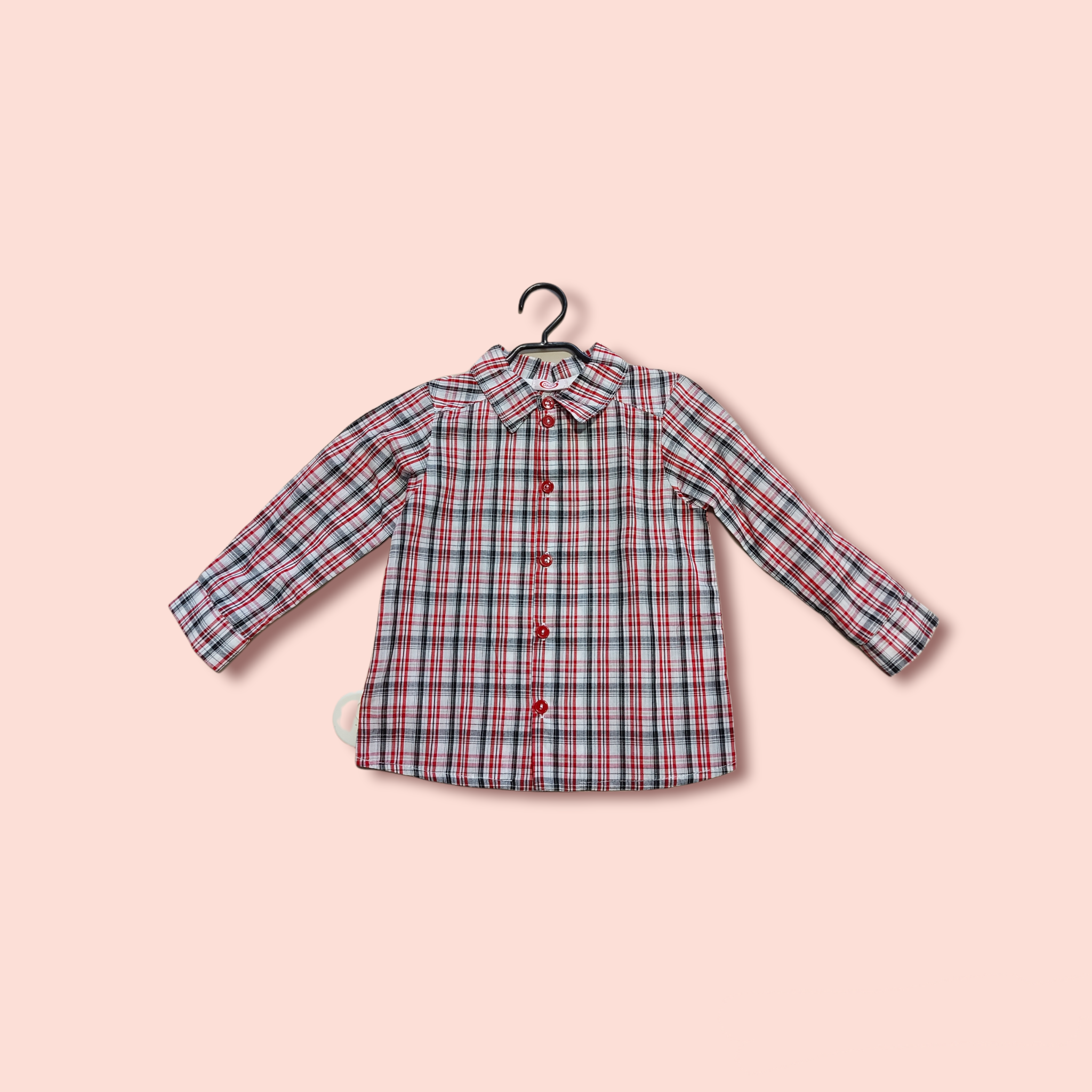 Chlapčenská košeľa káro červená veľ. 92, 104, 116