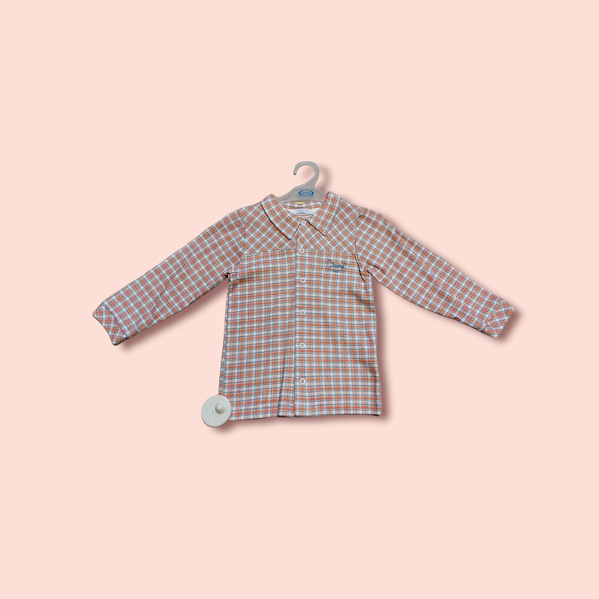 Chlapčenská košeľa káro oranžová veľ. 98