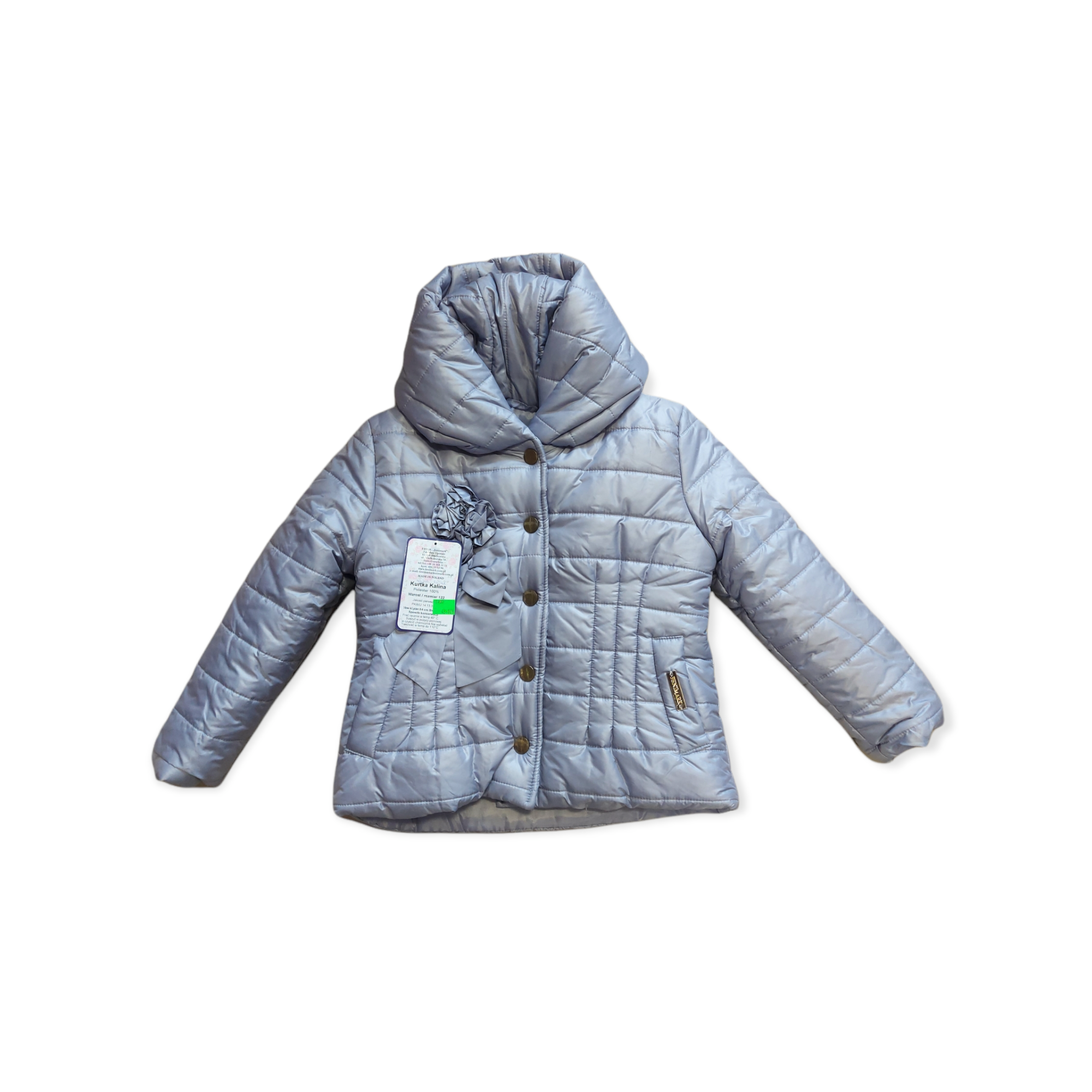 Dievčenská zimná bundička - sivá veľ. 110, 116, 122, 134