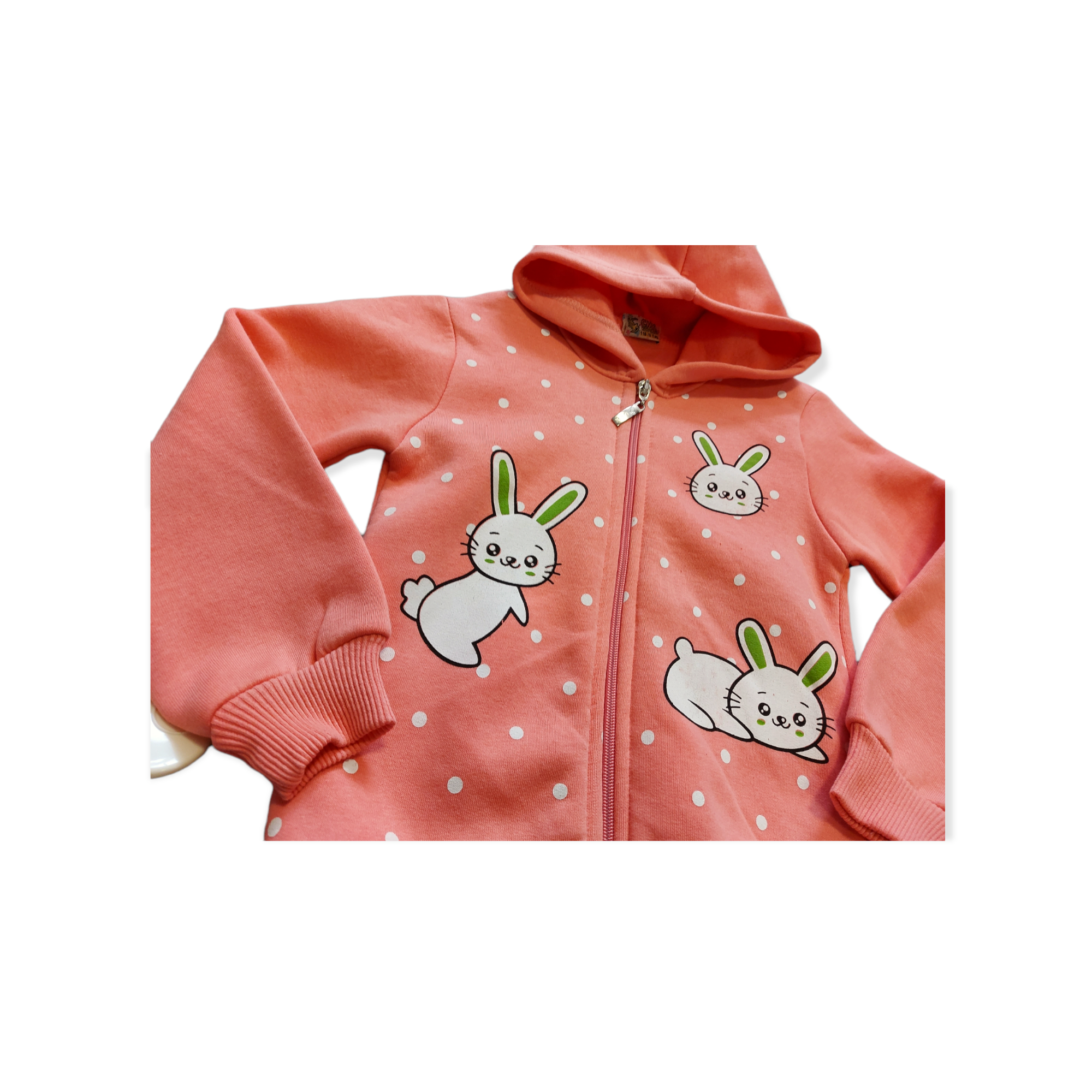 Dievčenská podšitá mikina - oranžová veľ. 116, 122