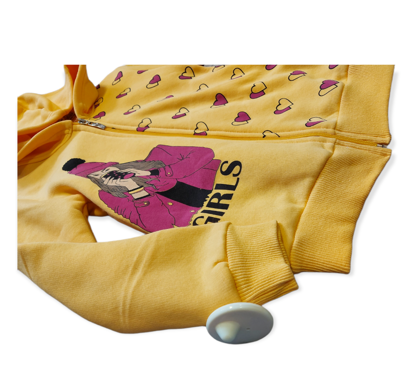 Dievčenská teplá mikina - žltá veľ. 140