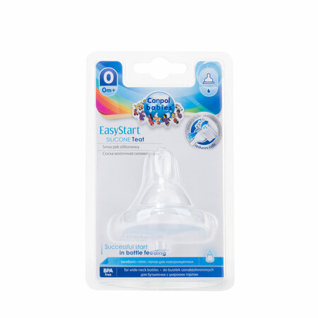 Canpol babies Silikónový cumlík Mini pre fľašu so širokým hrdlom EasyStart 1 ks