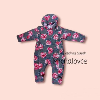 Dievčenský zimný overal kvety/1 veľ. 80