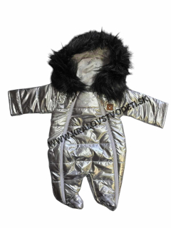 Zimný overal strieborný veľ. 56, 68, 74