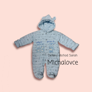 Chlapčenský zamatový zimný overal - veľ. 9-12 mesiacov