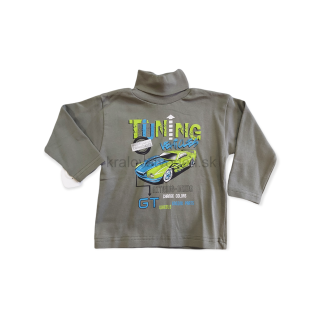 Zeleno hnedý bavlnený rolák auto veľ. 86