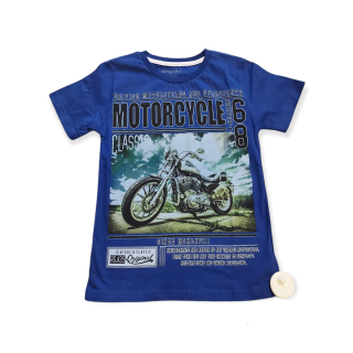 Chlapčenské tričko modré motorka veľ. 128