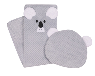 Súprava ANIMALS deka + vankúš sivá 