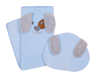 Súprava ANIMALS deka + vankúš modrá