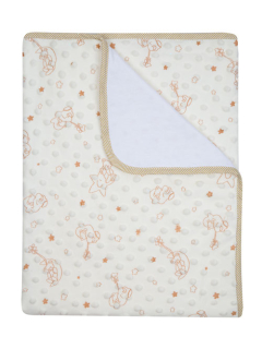 Deka minky potlačená + bavlna béžova