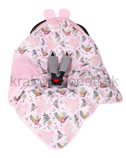 Zavinovačka do autosedačky ružový zajačik