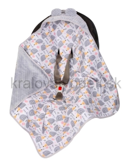 Zavinovačka do autosedačky sivá - ježko