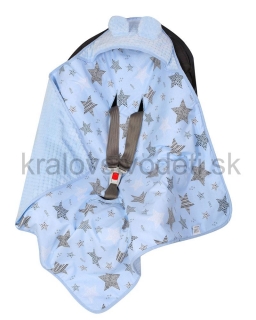 Zavinovačka do autosedačky modrá - sivé hviezdy