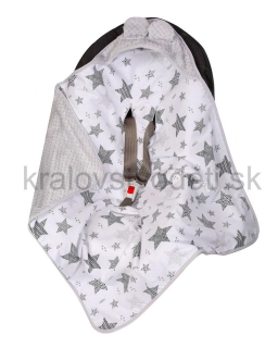 Zavinovačka do autosedačky sivá - sivé hviezdy
