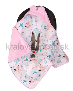 Zavinovačka do autosedačky ružová - zvieratká les