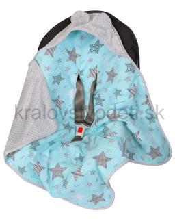 Zavinovačka do autosedačky sivá + tyrkys