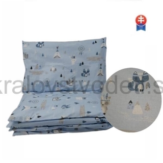 Komplet 2D - 120x90cm - líška modrá