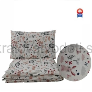 Komplet 2D - 120x90cm - ježko a zajko ružová