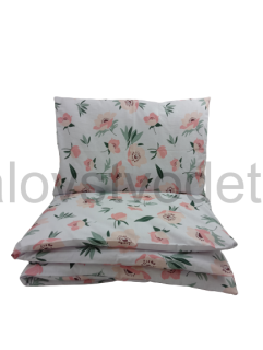 Komplet 2D - 120x90cm - kvietky ružová
