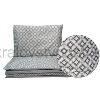 Komplet 2D - 120x90cm - biela, sivá kosoštvorce