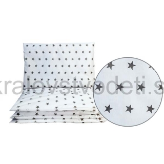 Komplet 2D - 120x90cm - biela / sivé hviezdy