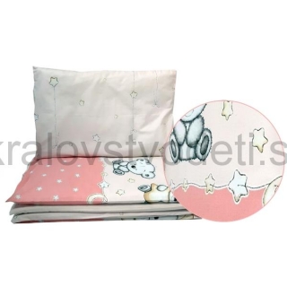 Komplet 2D - 120x90cm - macko LEON ružová