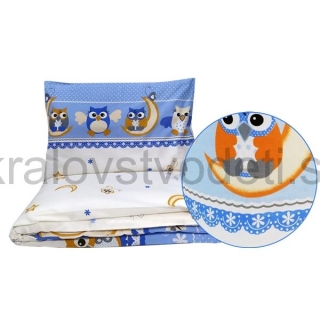 Komplet 2D - 120x90cm - sovy modrá