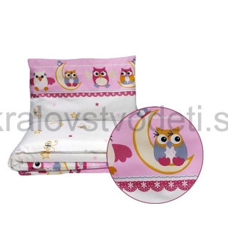 Komplet 2D - 120x90cm - sovy ružová