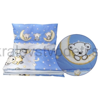 Komplet 2D - 135x100cm - macko LEON modrý