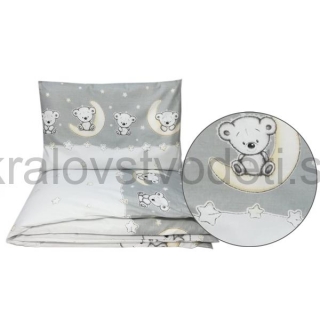 Komplet 2D - 135x100cm - macko LEON sivá