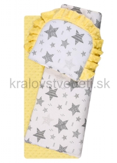 Hrubší set minky TROLLEY deka + vankúšik žltá