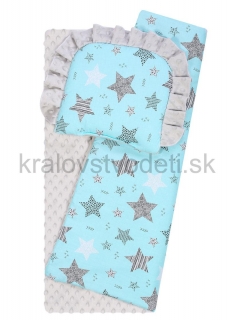 Hrubší set minky TROLLEY deka + vankúšik tyrkys