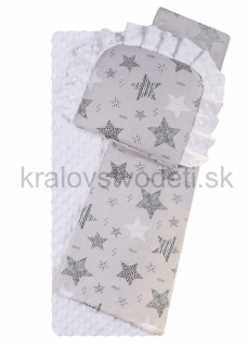 Hrubší set minky TROLLEY deka + vankúšik biela