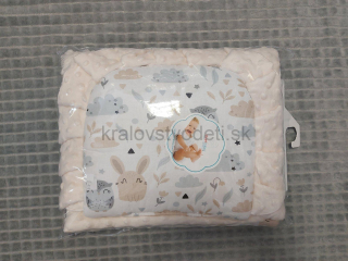 Hrubší set minky TROLLEY deka + vankúšik smotanová