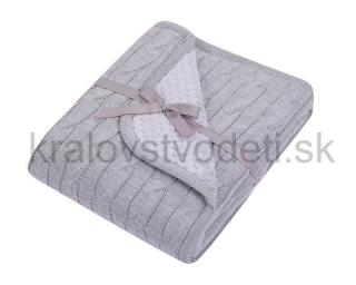 Hačkovaná deka + podšitá - sivá