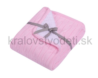 Hačkovaná deka + podšitá - ružová