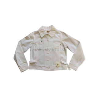 Dievčenské tenké sako - biele veľ. 140, 146