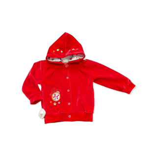 Dievčenská zamatová mikina - červená  veľ. 80