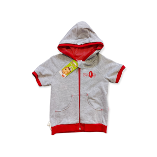 Bavlnená mikinová vesta - sivá veľ. 104, 116