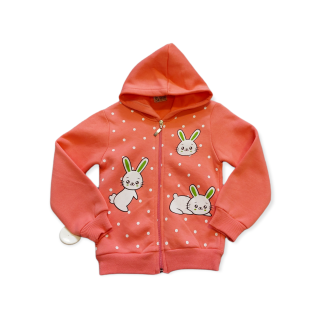 Dievčenská podšitá mikina - oranžová veľ. 116, 122