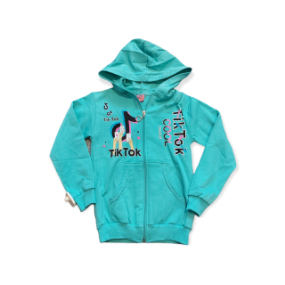 Dievčenská mikina - tyrkys Tik Tok veľ. 122, 128
