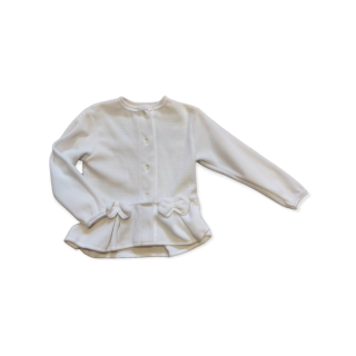 Dievčenský zamatový sveter / kabátik - bielý veľ. 110