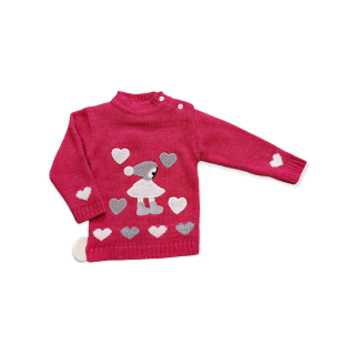 Dievčenský sveter - ružový F/4 veľ. 1rok